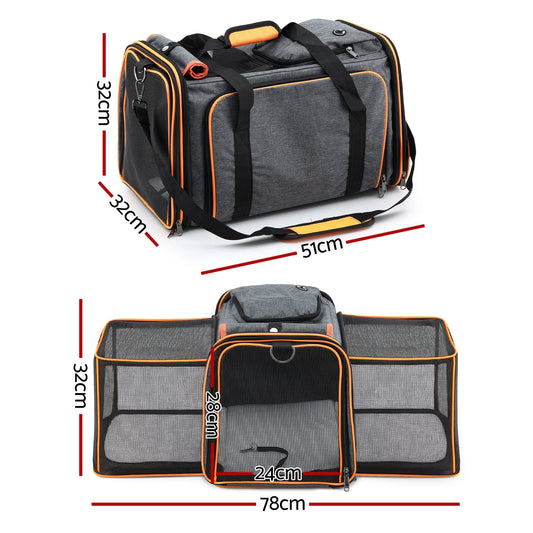 i.Pet Pet Care > Dog Supplies > Dog Carriers & Crates i.Pet Pet Carrier Bag Foldable Expandable Dog Cat Travel Cage Portable Car Kennel