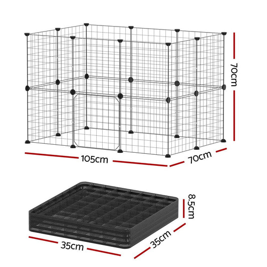 i.Pet Pet Care > Dog Supplies > Dog Playpens & Gates i.Pet Pet Dog Playpen Enclosure Cage 20 Panel Puppy Fence Play Pen Foldable Metal