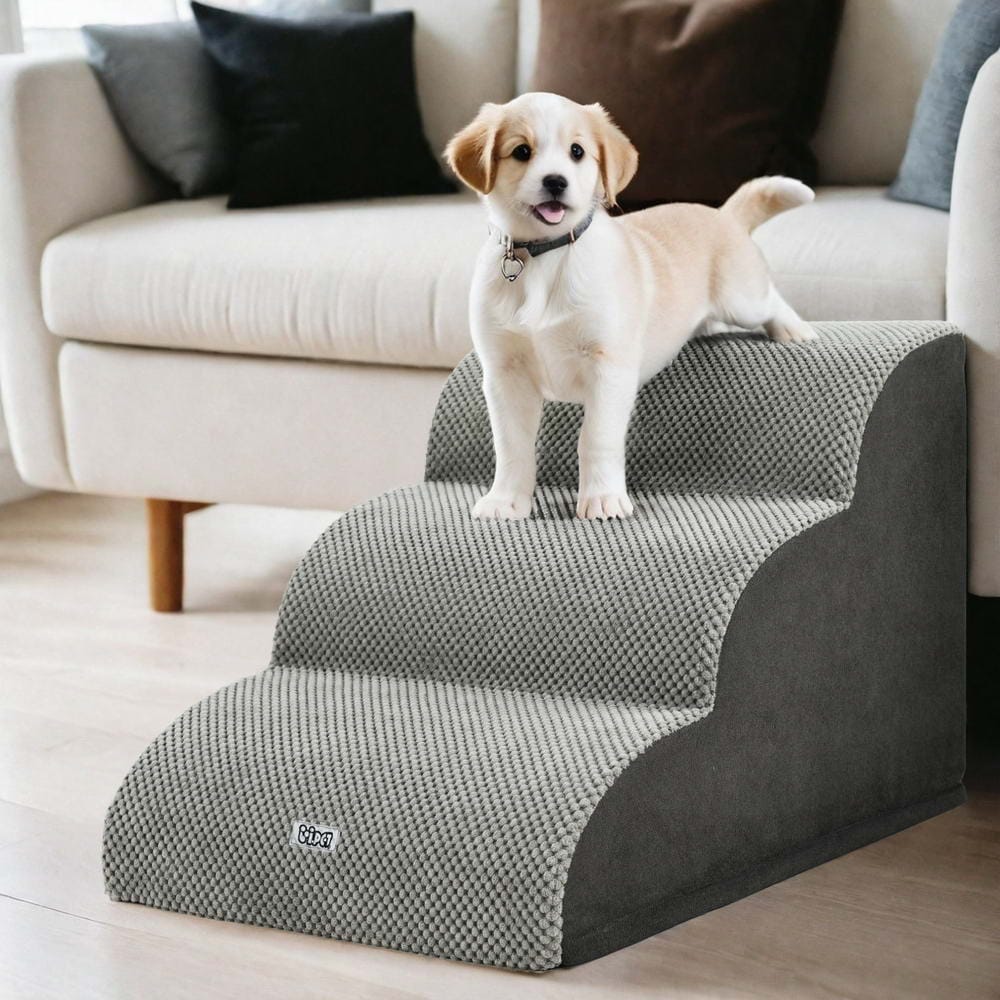 i.Pet Pet Care > Dog Supplies > Dog Steps & Ramps i.Pet Dog Ramp Steps Foam 3 Tier Pet Stairs For Bed Sofa Car Portable Indoor