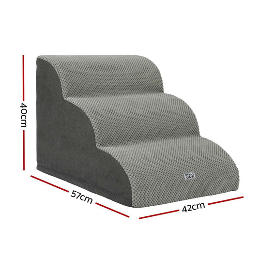 i.Pet Pet Care > Dog Supplies > Dog Steps & Ramps i.Pet Dog Ramp Steps Foam 3 Tier Pet Stairs For Bed Sofa Car Portable Indoor