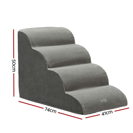 i.Pet Pet Care > Dog Supplies > Dog Steps & Ramps i.Pet Dog Ramp Steps Foam 4 Tier Pet Stairs For Bed Sofa Car Portable Indoor
