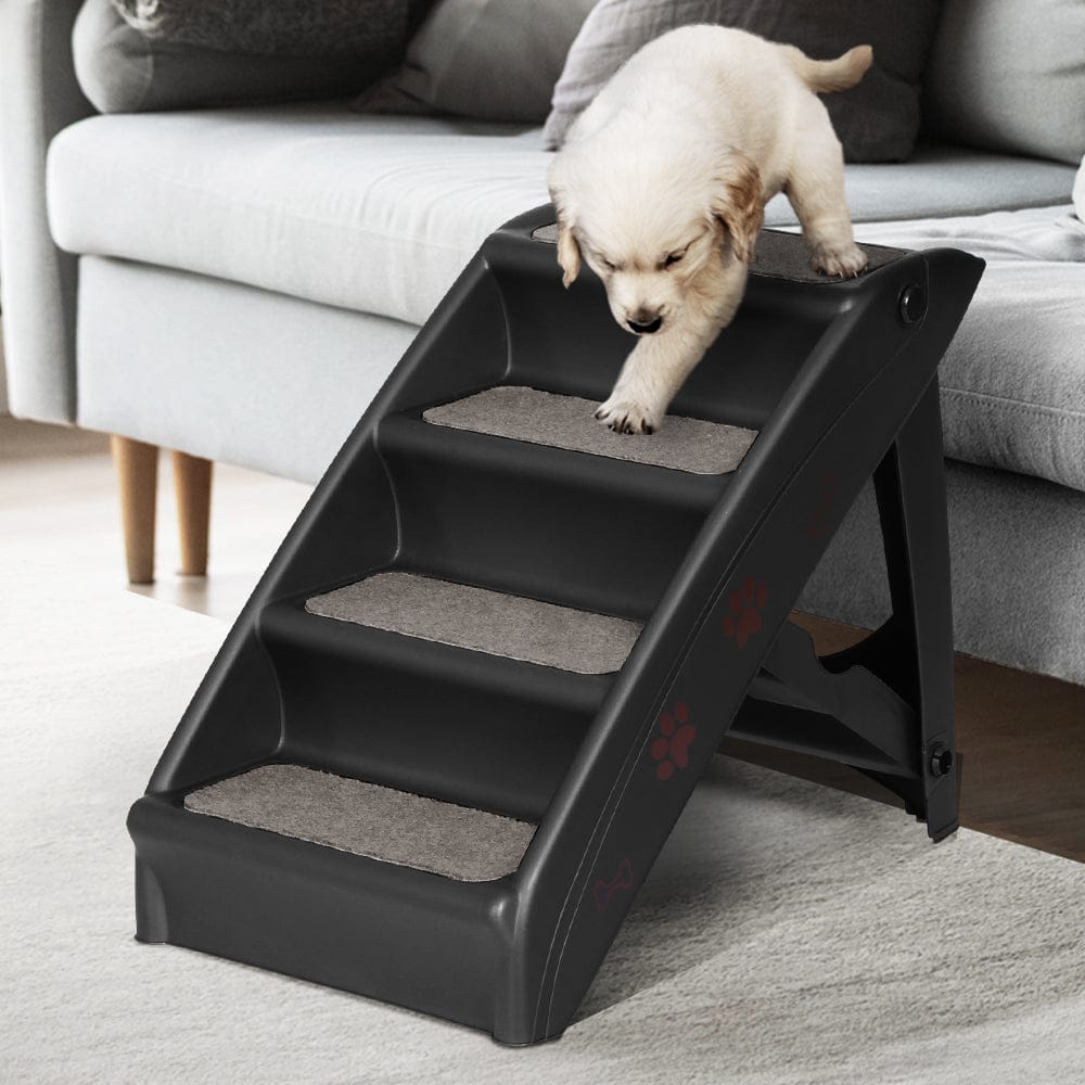 i.Pet Pet Care > Dog Supplies > Dog Steps & Ramps i.Pet Dog Ramp Steps For Bed Sofa Car Pet Stairs Ladder Portable Foldable Black