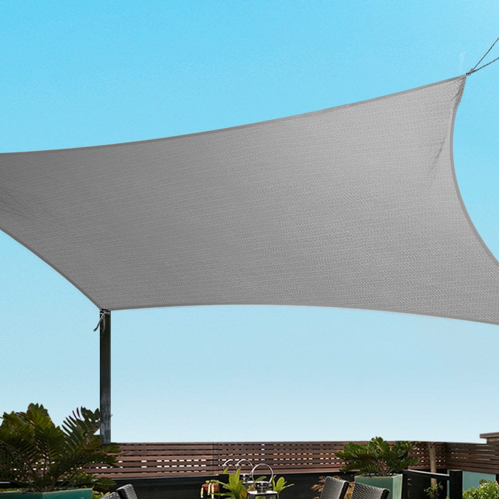 Instahut Home & Garden > Shading > Umbrellas & Sunshades Instahut Shade Sail 3x3m Square 280GSM 98% Grey Shade Cloth