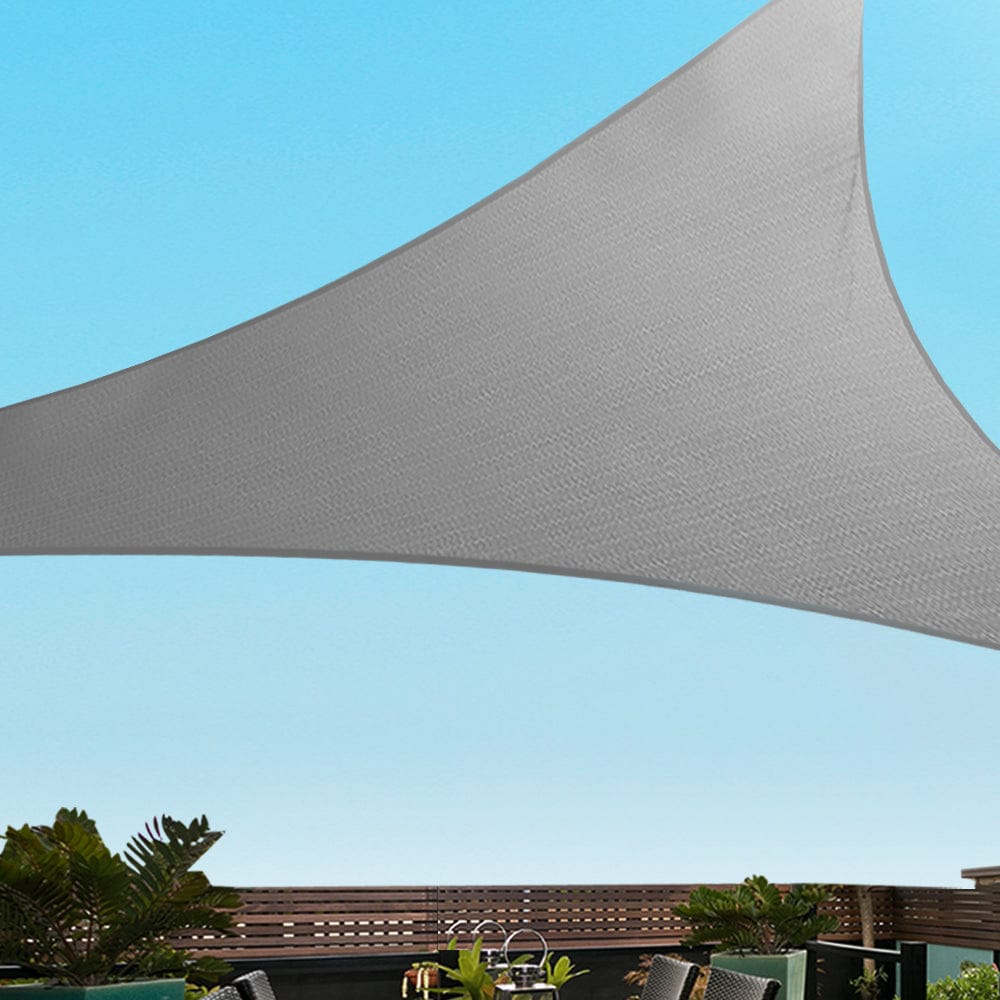 Instahut Home & Garden > Shading > Umbrellas & Sunshades Instahut Shade Sail 6x6x6m Triangle 280GSM 98% Grey Shade Cloth