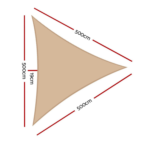 Instahut Home & Garden > Shading > Umbrellas & Sunshades Instahut Waterproof Shade Sail 5x5x5m Rectangle Sand 95% Shade Cloth