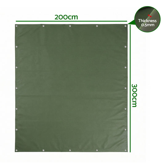 Instahut Outdoor Recreation > Camping > Caravan Accessories Instahut 2x3m Tarp Tarpaulin 600GSM Camping Canvas Heavy Duty Water Resistant