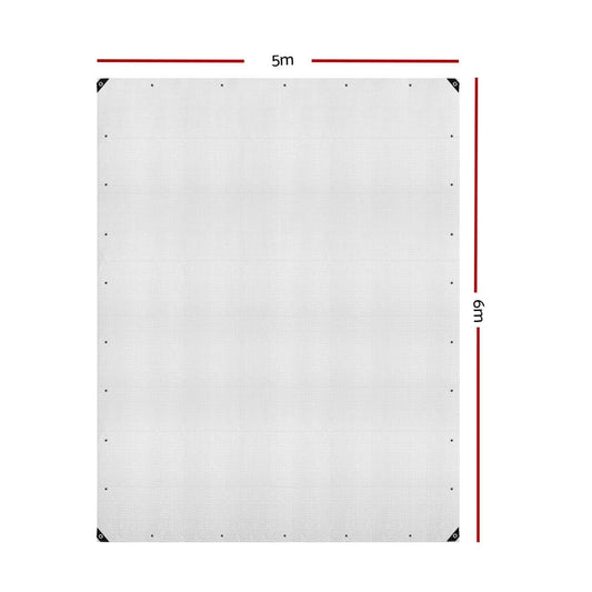 Instahut Outdoor Recreation > Camping > Caravan Accessories Instahut Tarp Tarpaulin 5x6m Canvas Heavy Duty Camping Cover Clear