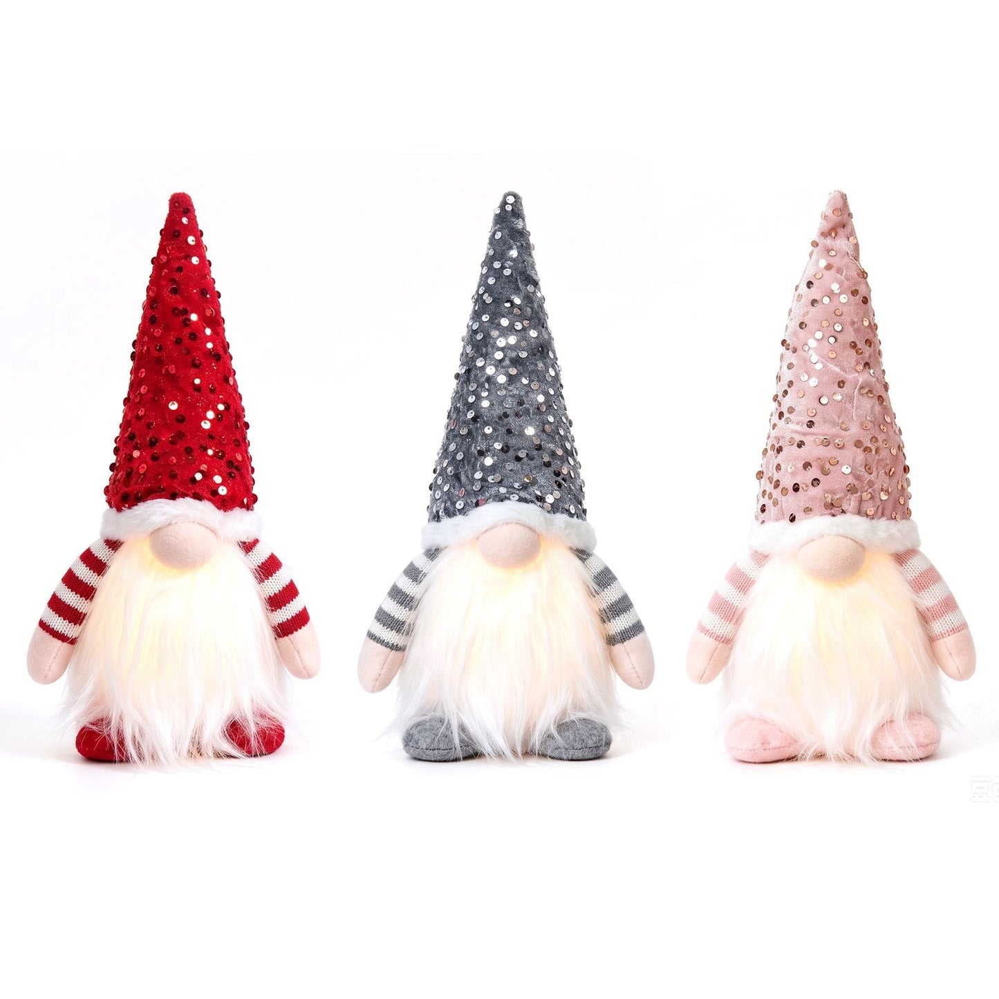 Jingle Jollys Occasions > Christmas > Christmas Decorations Jingle Jollys Christmas Gnomes Light Up Christmas Decorations Plush Goblin Set of 3 Warm White