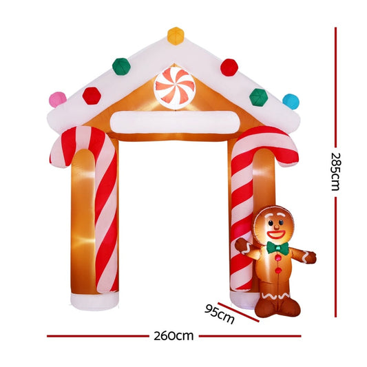 Jingle Jollys Occasions > Christmas > Christmas Decorations Jingle Jollys Christmas Inflatable Archwary Ginger 2.8M Illuminated Decorations
