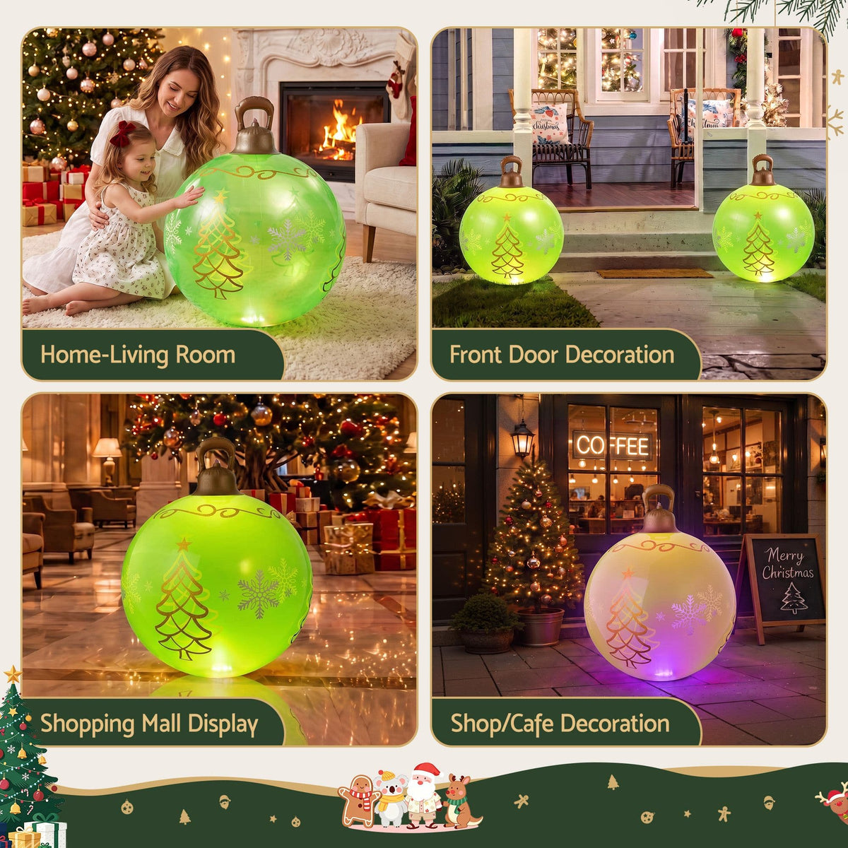 Jingle Jollys Occasions > Christmas > Christmas Decorations Jingle Jollys Christmas Inflatable Ball 60cm Led Illuminated Xmas Decoration