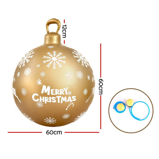 Jingle Jollys Occasions > Christmas > Christmas Decorations Jingle Jollys Christmas Inflatable Ball Bauble 60cm Outdoor Decoration Gold