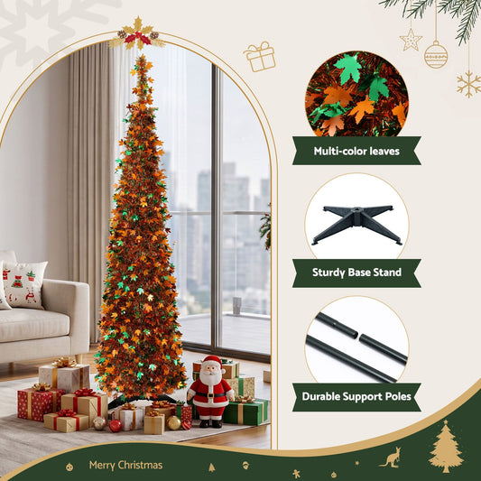 Jingle Jollys Occasions > Christmas > Christmas Trees Jingle Jollys 160cm Pop Up Christmas Tree Artificial Christmas Tree Golden Maple Leaf