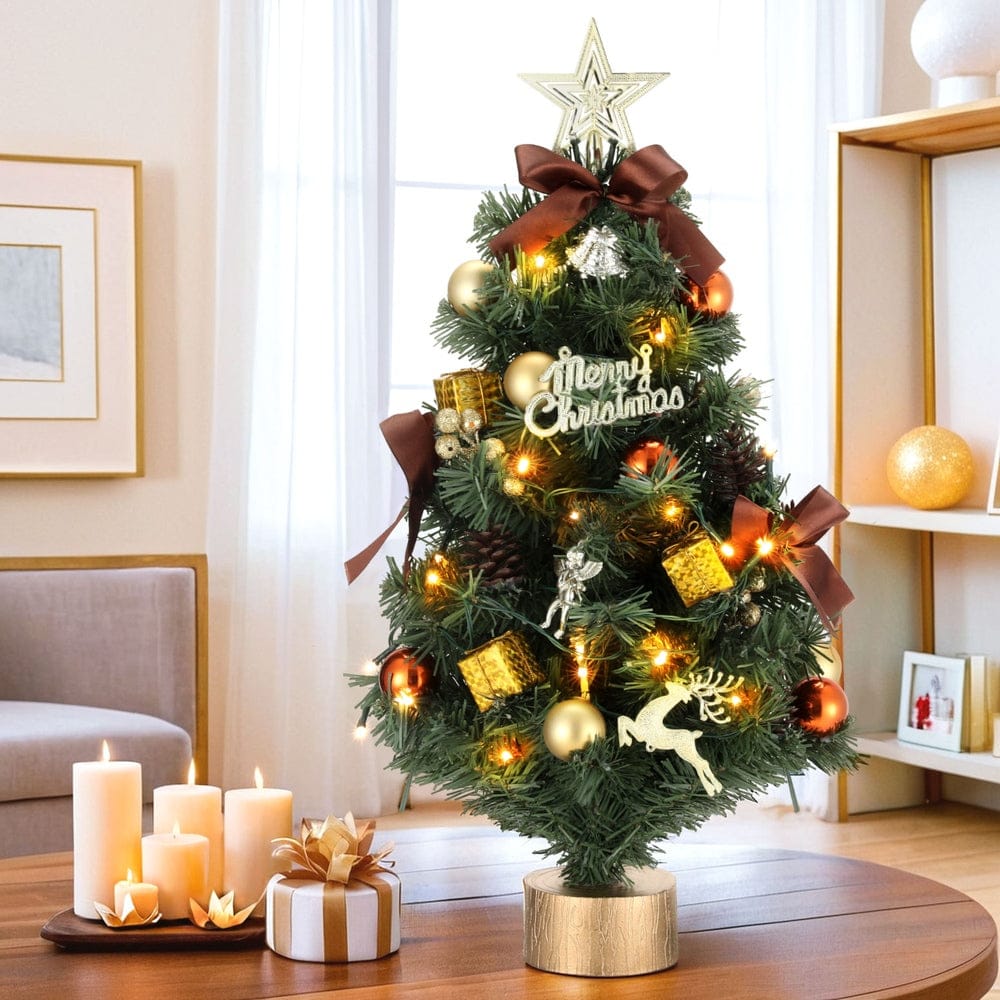 Jingle Jollys Occasions > Christmas > Christmas Trees Jingle Jollys Tabletop Christmas Tree 60CM LED Xmas Tree Tree Topper Ornaments