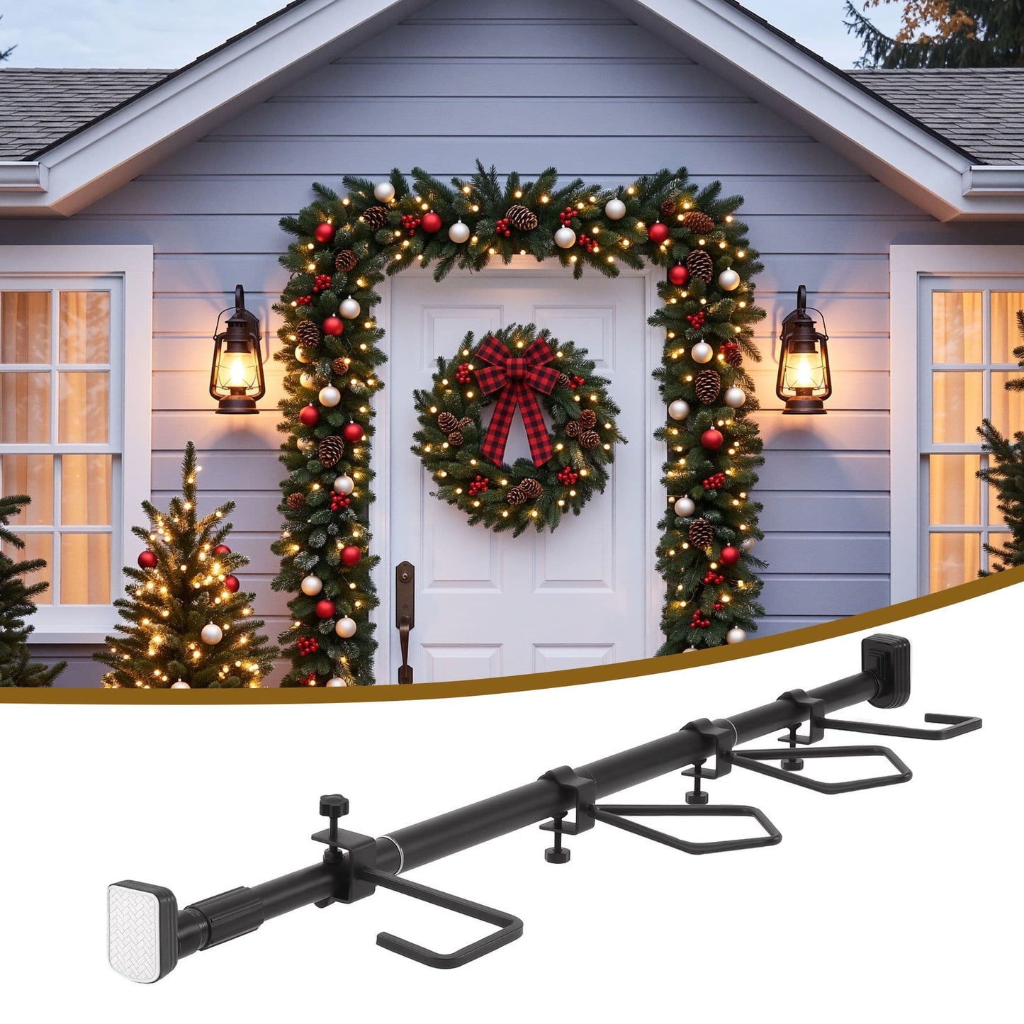 Jingle Jollys Occasions > Christmas > Christmas Wreaths & Garlands Jingle Jollys Christmas Garland Hook Hanger Wreath Fits 85-125CM Door No Drill