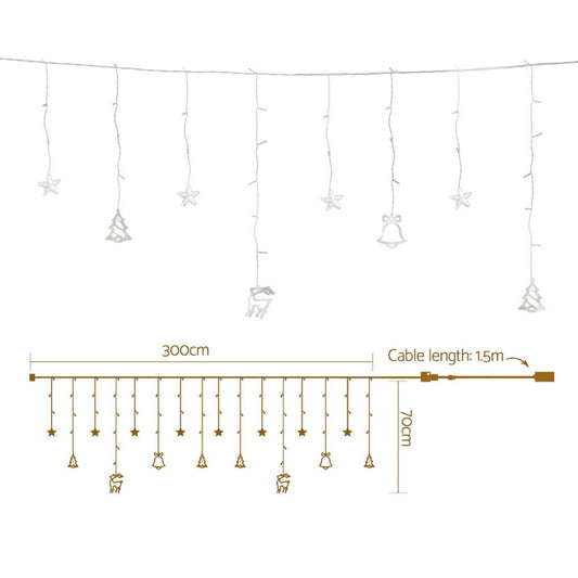 Jingle Jollys Occasions > Christmas > Outdoor Decorations & Lights 138 LED 3M Christmas Lights Icicle Light Warm White Jingle Jollys