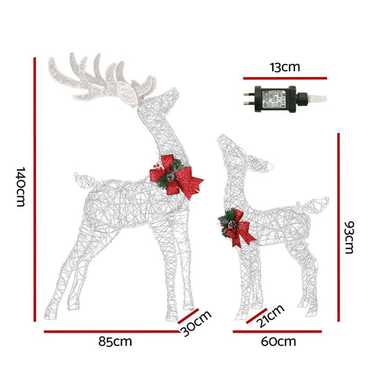 Jingle Jollys Occasions > Christmas > Outdoor Decorations & Lights 2 PCS Christmas Lights 170 LED Fairy Light Reindeer Decorations Jingle Jollys