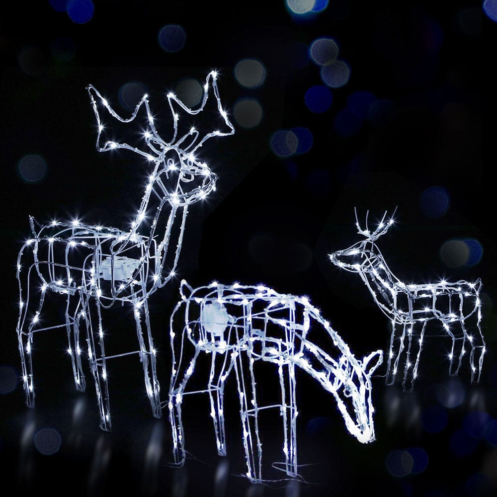 Jingle Jollys Occasions > Christmas > Outdoor Decorations & Lights 3 PCS Christmas Lights Reindeers 250 LED Decorations Jingle Jollys