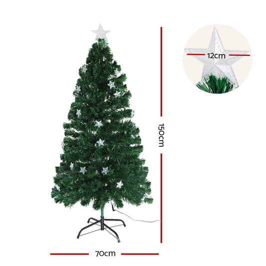 Jingle Jollys Occasions > Christmas > Outdoor Decorations & Lights Jingle Jollys 1.5m Christmas Tree Optic Fibre LED Xmas tree Multi Colour