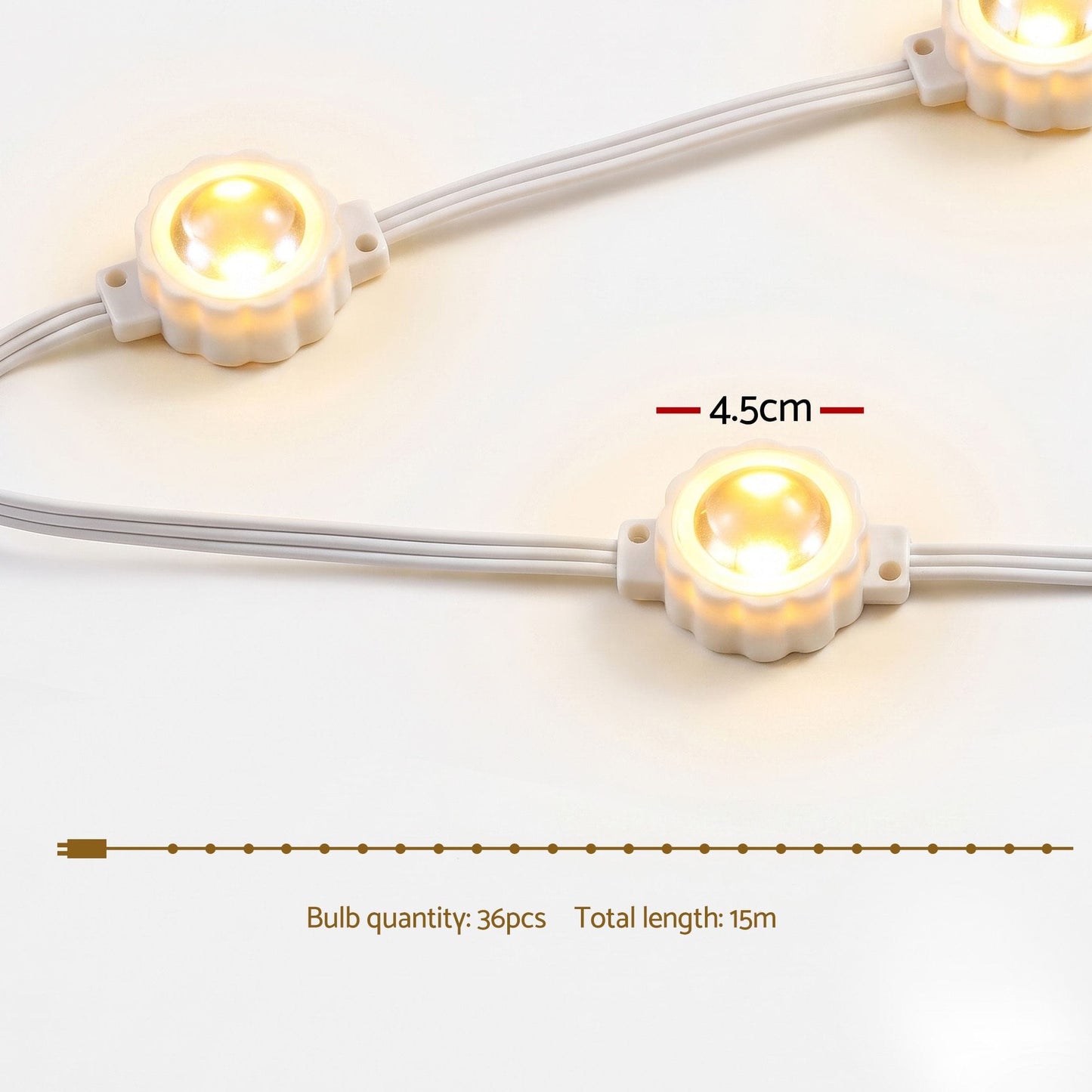 Jingle Jollys Occasions > Christmas > Outdoor Decorations & Lights Jingle Jollys 15M Christmas Lights Permanent String Eaves Light 36 LED Decoration