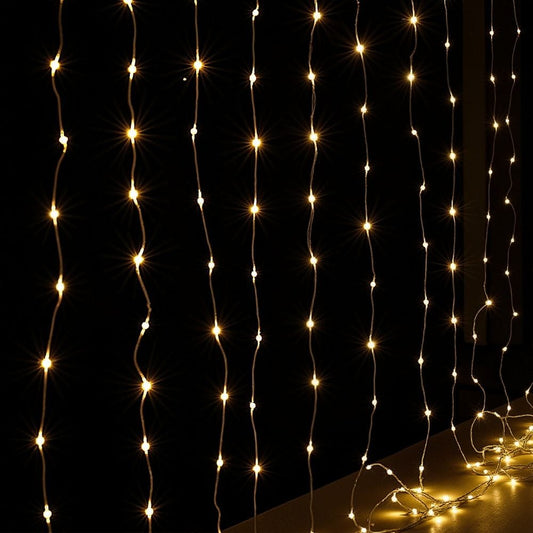 Jingle Jollys Occasions > Christmas > Outdoor Decorations & Lights Jingle Jollys 3X3M Christmas Lights Curtain String Light 300 LED Warm White