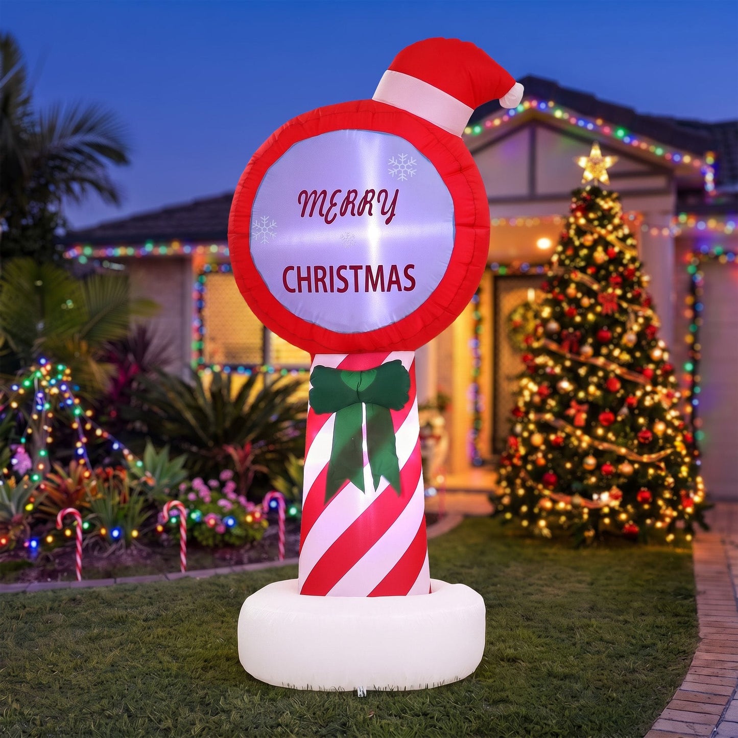 Jingle Jollys Occasions > Christmas > Outdoor Decorations & Lights Jingle Jollys Christmas Inflatable Pole 1.8M Height LED Outdoor Decorations Illuminated