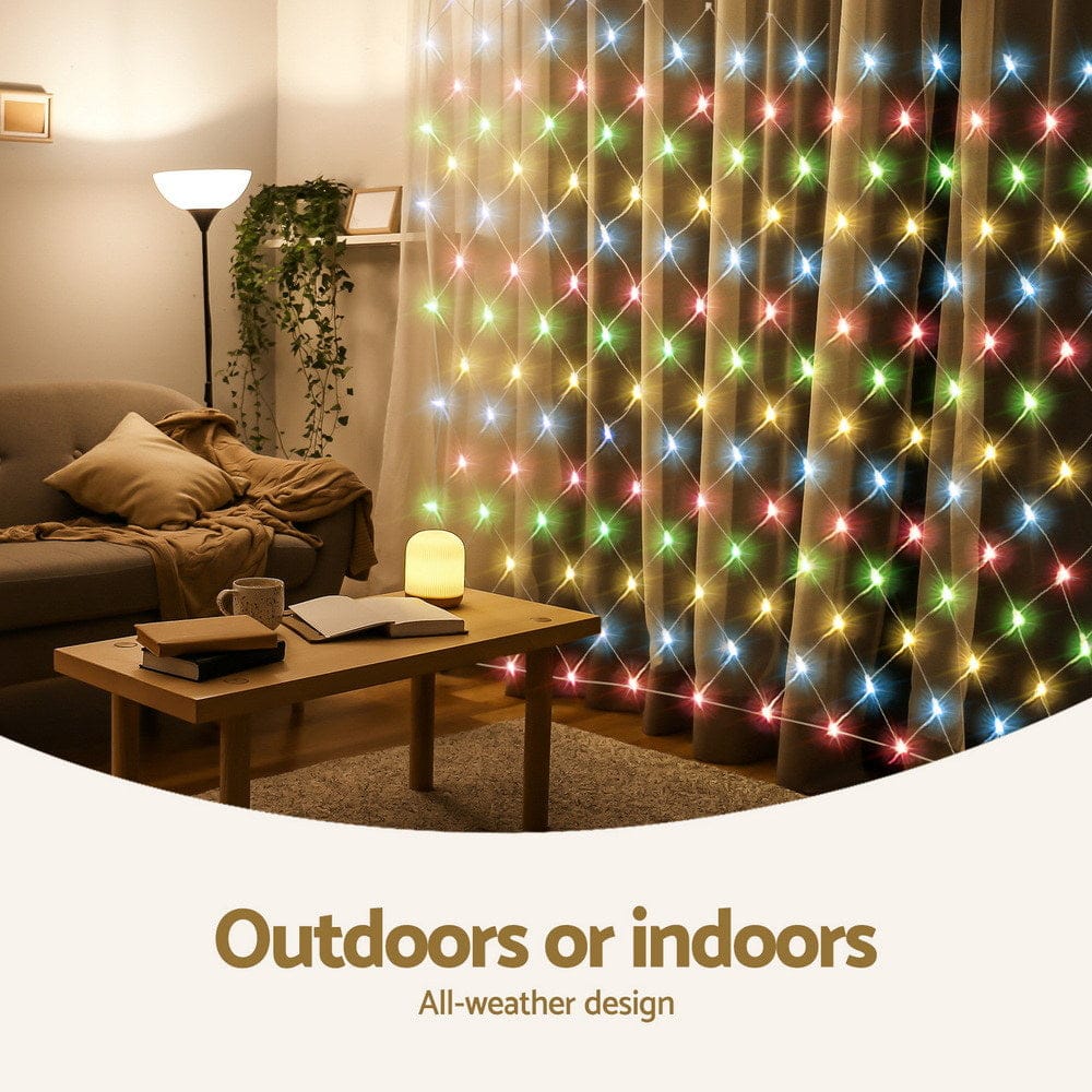 Jingle Jollys Occasions > Christmas > Outdoor Decorations & Lights Jingle Jollys Christmas Lights 5Mx3M Net String Light 600 LED Colourful Beads