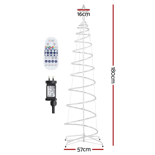 Jingle Jollys Occasions > Christmas > Outdoor Decorations & Lights Jingle Jollys Christmas Tree 1.8m 100 RGB LED Rope Lights Xmas Trees Decoration