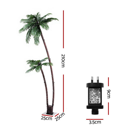 Jingle Jollys Occasions > Christmas > Outdoor Decorations & Lights Jingle Jollys Christmas Tree 2.1m LED Lighted Xmas Palm Trees Party Decorations