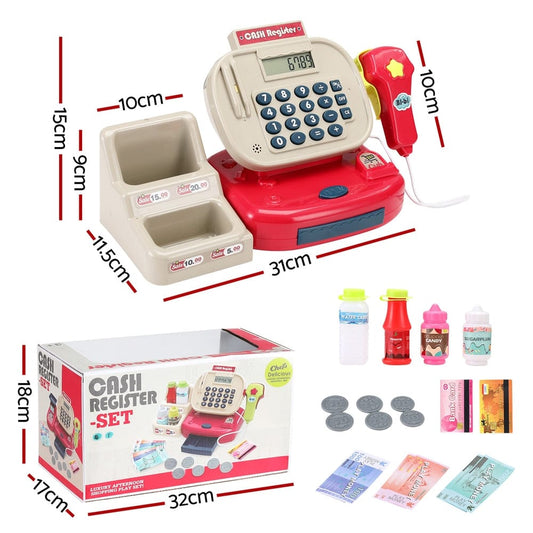 Keezi Baby & Kids > Baby & Kid's Toys > Pretend Play Keezi Kids Cash Register Calculator Pretend Play Shops Money Checkout Toys Set