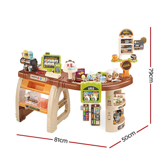 Keezi Baby & Kids > Baby & Kid's Toys > Pretend Play Keezi Kids Pretend Role Play Grocery Supermarket 52 Piece Playset Cash Register