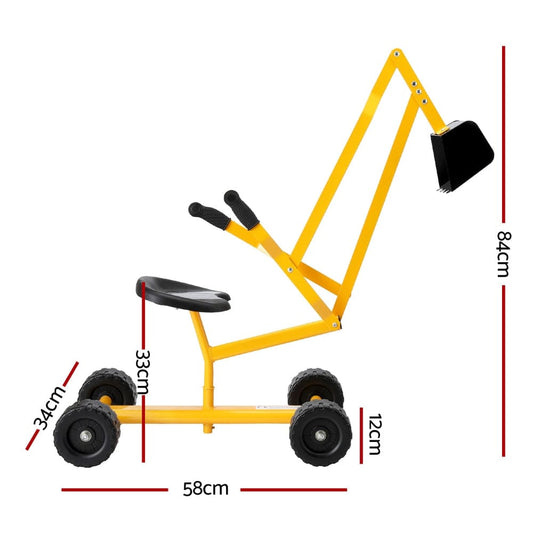 Keezi Baby & Kids > Baby & Kid's Toys > Pretend Play Keezi Kids Ride On Car Digger Bulldozer Sandpit Play Toys Rotate Seat Yellow