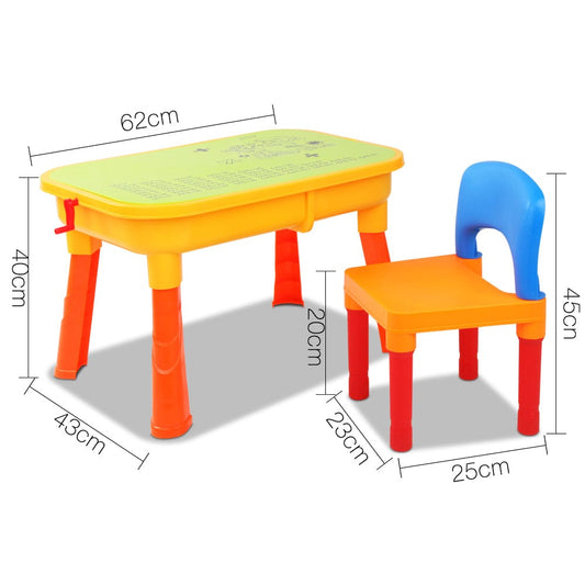 Keezi Baby & Kids > Baby & Kid's Toys > Pretend Play Keezi Kids Sandpit Pretend Play Set Sand Water Table Chair Outdoor Beach Toy