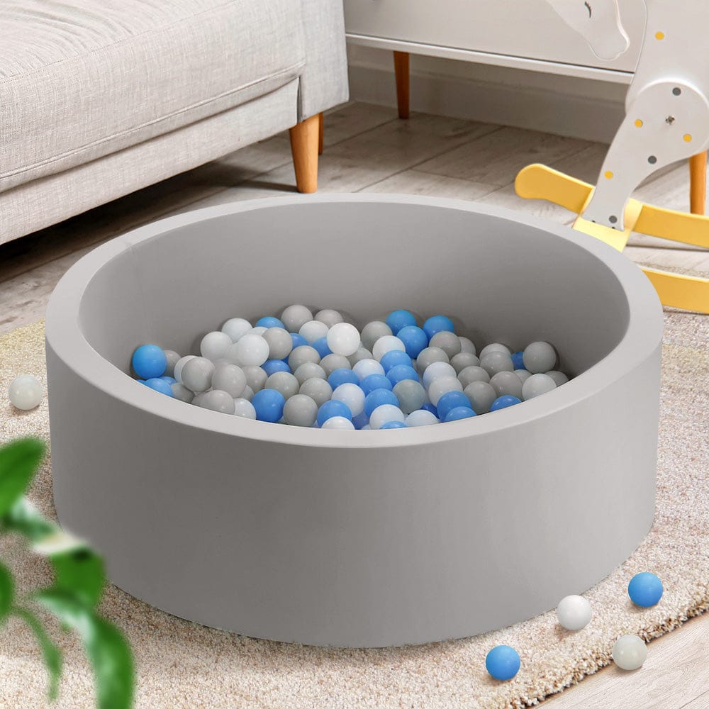 Keezi Baby & Kids > Gates & Playpens > Ball Pits & Play Pens Keezi Kids Ball Pit 90x30cm Ocean Foam Play Pool Barrier Toys Children Grey