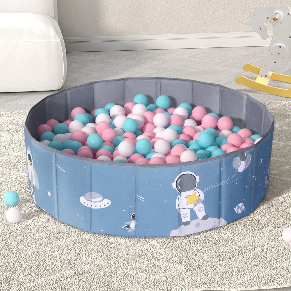Keezi Baby & Kids > Kid's Furniture > Toy Boxes Keezi Kids Ball Pool Pit Toddler Play Foldable Child Playhouse Storage Bag Blue