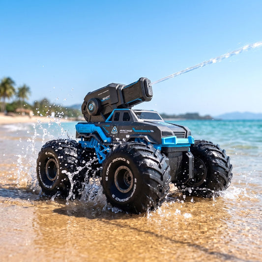 Keezi Kids Baby & Kids > Baby & Kid's Toys > Activity Toys Keezi Kids Amphibious 2.4GHz Remote Control Car Boat with Water Spray Blue