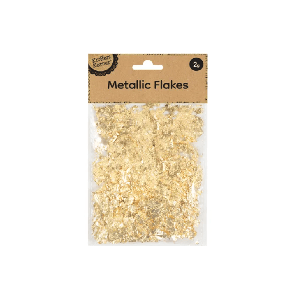 Krafters Korner 2g Metalic Flake Gold Craft Confetti Hobby Foil Art Glitter DIY Flakes