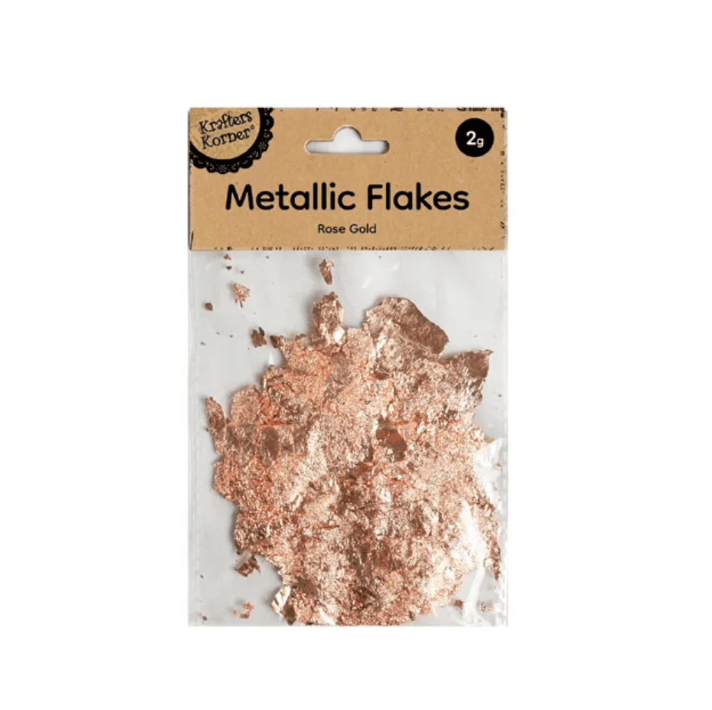 Krafters Korner 2g Metalic Flake Rose Gold Craft Confetti Hobby Foil Art Glitter DIY Flakes