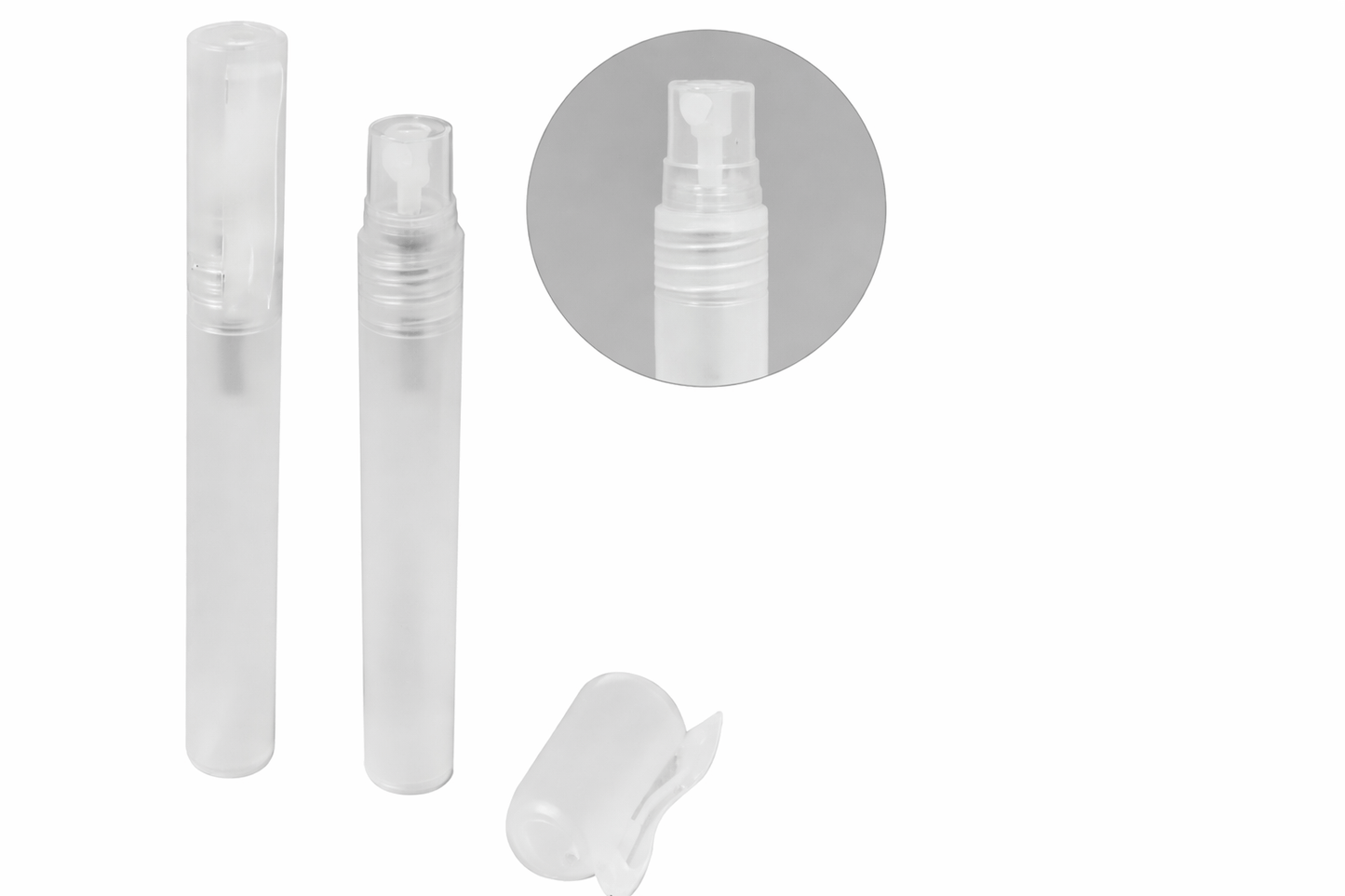 Krafters Korner Health & Beauty > Cosmetic Storage > Makeup Organisation & Storage 2Pk 10ml Spray Bottle Mist White Container Perfume Refillable Cosmetic Travel