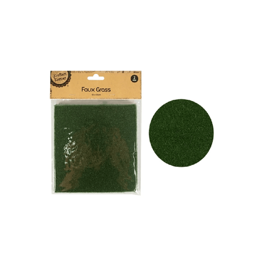 Krafters Korner Home & Garden > Hobbies > Arts & Crafts 2Pk 15x15cm Square Faux Grass Tiles Sheet DIY Craft Fake Mat Artificial Turf