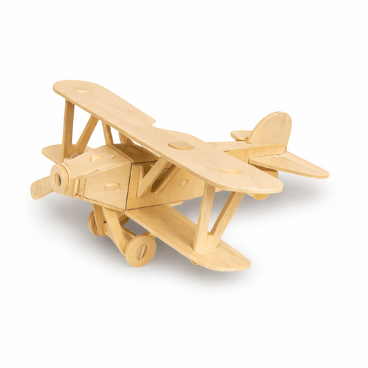 Krafters Korner Puzzle Plane 3D Natural Wood Wooden Model Kit Assemble Craft DIY Structure Tank Plane Puzzle