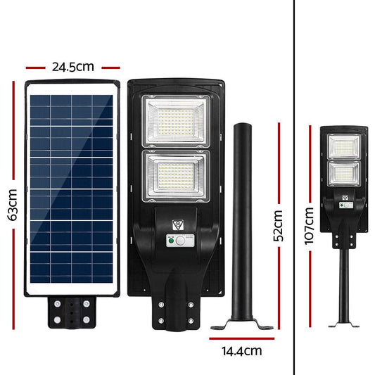 Leier Home & Garden > Lighting > Night Lights & Ambient Lighting Leier 160 LED Solar Street Light 120W Flood Motion Sensor Remote Outdoor Wall Lamp