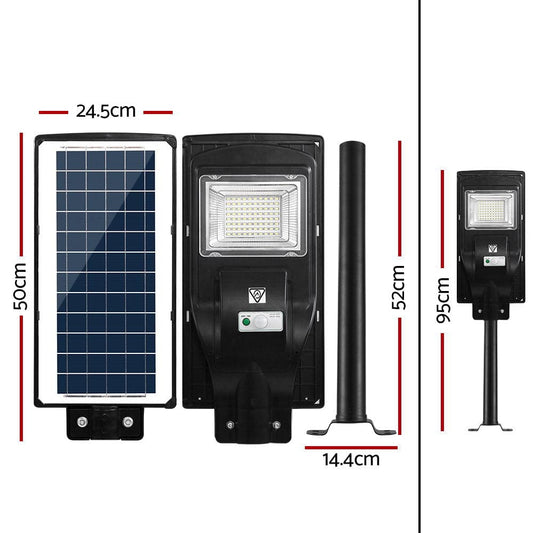 Leier Home & Garden > Lighting > Night Lights & Ambient Lighting Leier 80 LED Solar Street Light 90W Flood Motion Sensor Remote Outdoor Wall Lamp