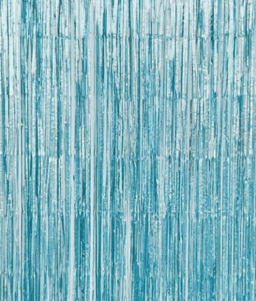 Made 2 Party Blue Foil Metallic Fringe Tinsel Curtain Silver Backdrop Door Party Decorations Decor