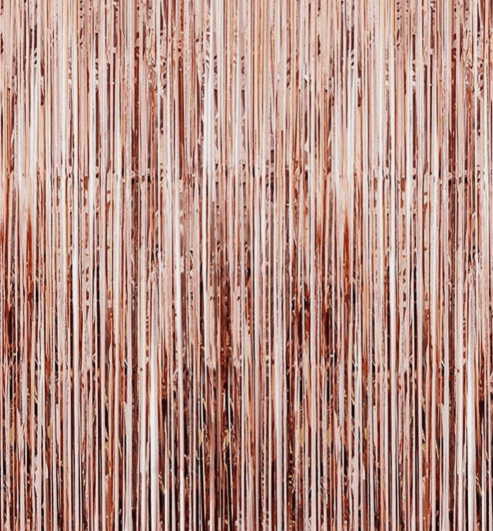 Made 2 Party Rose Gold Foil Metallic Fringe Tinsel Curtain Silver Backdrop Door Party Decorations Decor