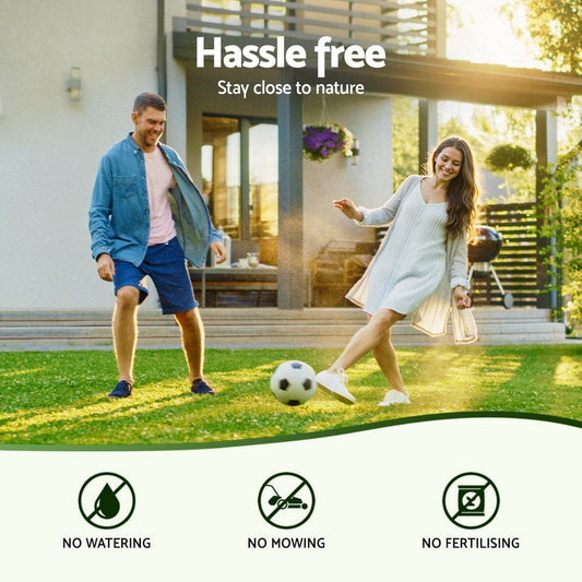 Prime Turf Home & Garden > Artificial Plants > Artificial Grass Prime Turf Artificial Grass Turf Rug Fake Grass 2 Rolls 15mm Height 50cm x 2m Indoor Outdoor Synthetic Grass Mat Carpet with Drainage Holes Plastic Plant