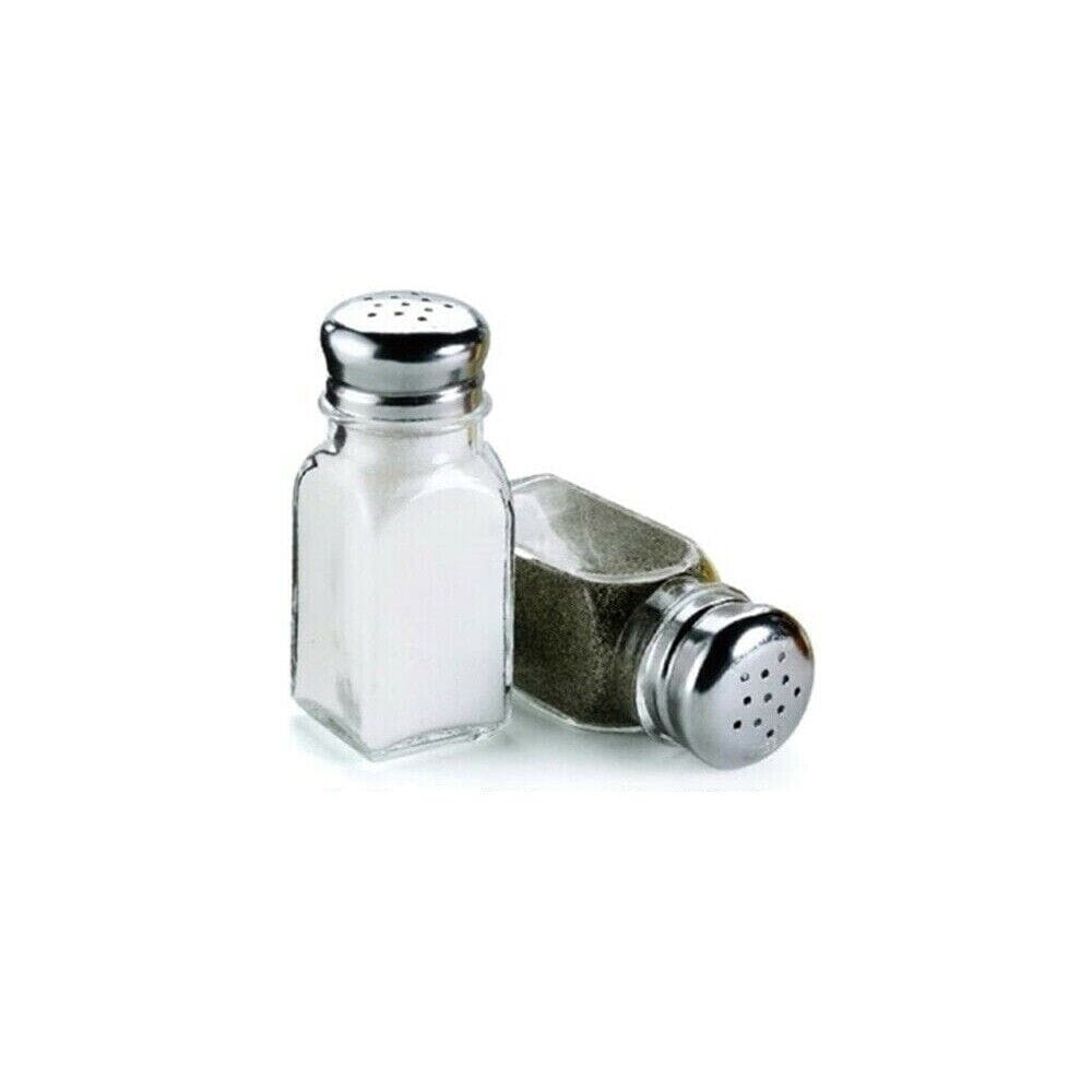 Spice Kitchen Shakers 2X Glass Salt and Pepper Shakers Screw Top Lid Cafe Dining Catering Restaurant