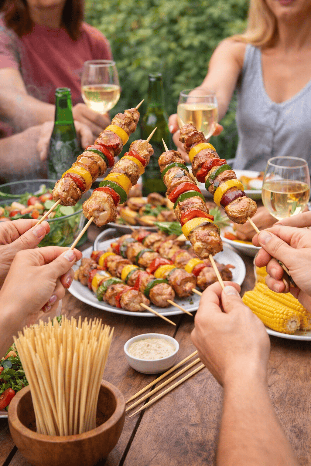 Spice Sustainable BBQ Skewers 100pcs ECO Round Skewers BBQ Kebab Meat Satay Stick Bamboo Wooden Catering 30cm