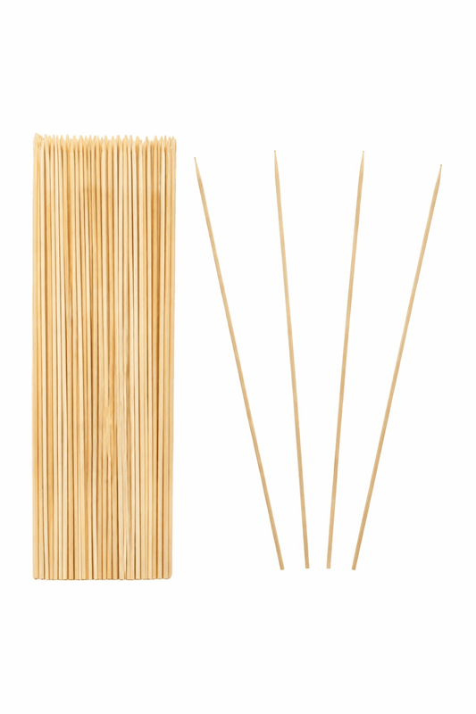 Spice Sustainable BBQ Skewers 100pcs ECO Round Skewers BBQ Kebab Meat Satay Stick Bamboo Wooden Catering 30cm