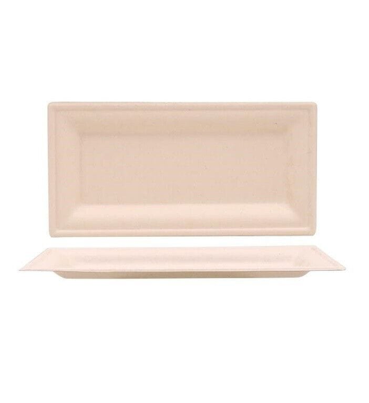 Spice Sustainable Plates 6PK ECO Biodegradable Catering Plates 26CM x 13CM Disposable Serving Platter