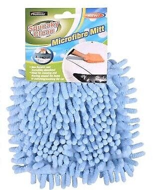 Squeaky Clean Cleaning Gloves Blue Microfiber Cleaning Hand Glove Scratch Car Household Washing Wash Mitt Super